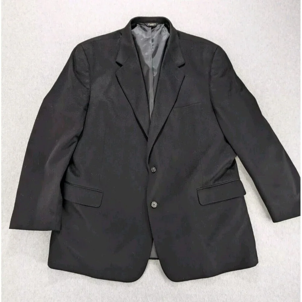 Grant Thomas Jacket Black 100% Cashmere Lord Taylor‎ Blazer Sport Dress Coat 46R